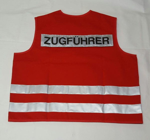 Warnweste dunkelrot Art. 8800, Überwurfweste rot, leichte Kennzeichnungsweste, Weste mit Reflexstreifen,