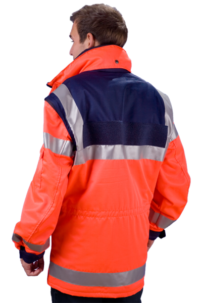 EINSATZANORAK nach GUV R-2106 feste Arme Art. 9292, Rettungsdienstjacke leuchtrot,