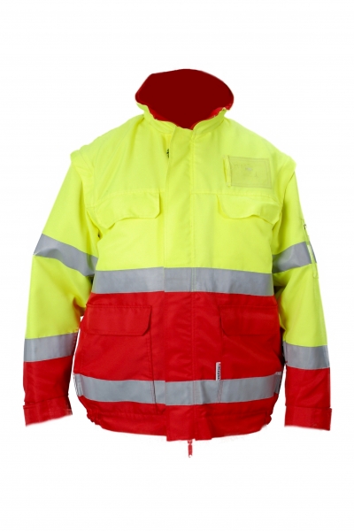 Einsatzanorak dunkelrot/neongelb , Einsatzjacke, Rettungsdienstjacke, Notarztjacke, Sichtbarkeit