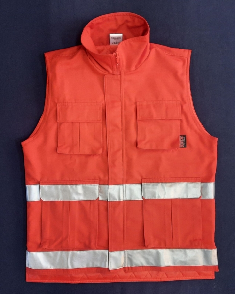 Einsatzweste dunkelrot, Sonderpreis, Weste dunkelrot, Weste mit Reflexstreifen, Reflektor Weste, wattierte Weste,