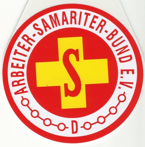 Aufkleber auf Glas ASB, runde Aufkleber, ASB-Aufkleber, Aufkleber für die Scheibe,