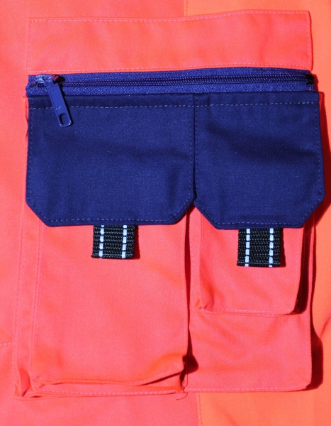 Jeanshose leuchtrot/blau Notice&Call "Perfect Fit", Stretchhose, Rettungsdiensthose mit Stretch, Notarzthose, Rettungsdiensthose,