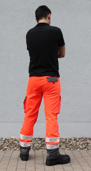 Jeanshose leuchtrot/grau Notice&Call "Perfect Fit", Stretchhose, Rettungsdiensthose mit Stretch, Rettungsdiensthose,