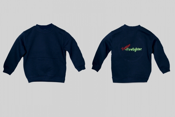 Kinder-Sweatshirt blau, Fire-Fighter, Feuerwehr Nachwuchs, Jugendfeuerwehr, Sweatshirt für Kids, Kinderfeuerwehr,