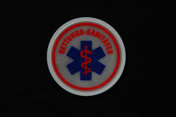 Embleme reflektierend weiß, RD-Emblem, Sonderpreis, Sanitäter-Emblem, reflektierende Embleme auf Klett, Star of Life Emblem zum Schnäppchenpreis,