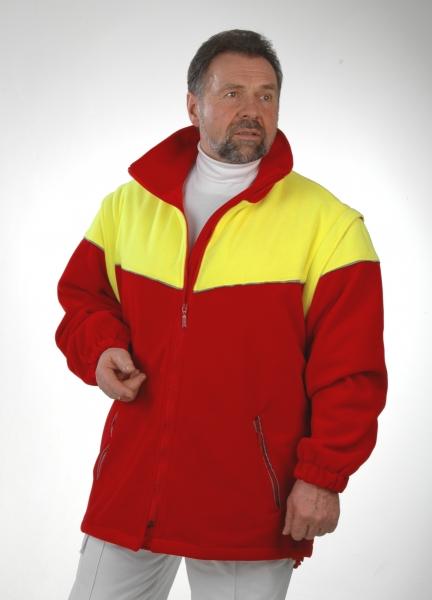 Fleece-Windsafe dunkelrot/neongelb, winddichte Fleecejacke, Outdoor-Jacke, Windbreaker,