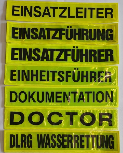 Rückenschild gelb/schwarz A-K