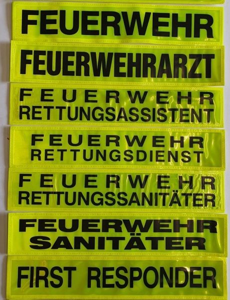 Rückenschild gelb/schwarz A-K