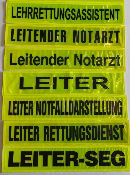 Rückenschild gelb/schwarz L-Z