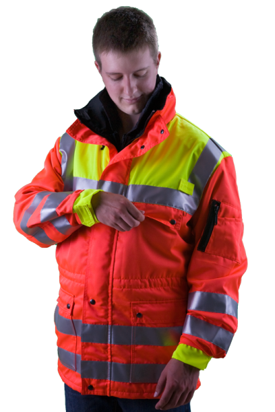 Einsatzanorak "DRESDEN" leuchtrot/gelb Art. 9292/Dresden