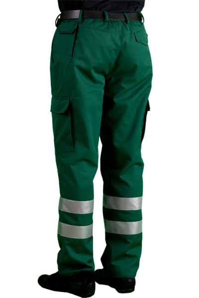 Einsatzhose bottlegreen Art. 8391/S, Hose mit Reflexstreifen, dunkelgrüne Hose,