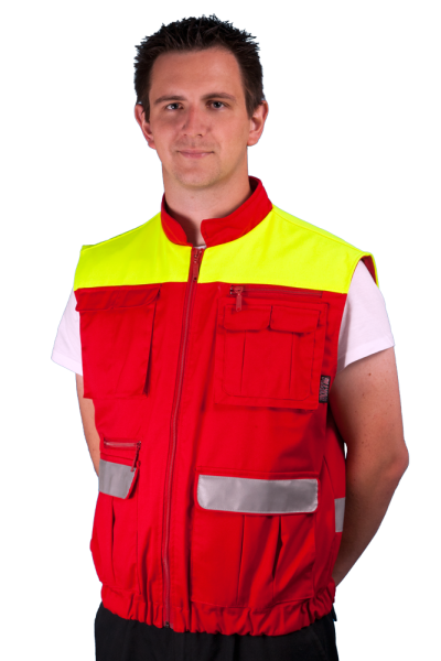 Einsatzweste dunkelrot/neongelb Art. 9613/RG