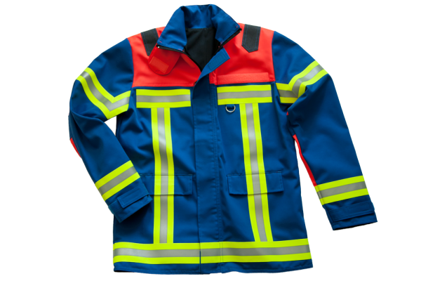 Fire-Kids-Jacke flou. blau/leuchtrot Art. 8275, Kinderjacke mit Reflexstreifen,
