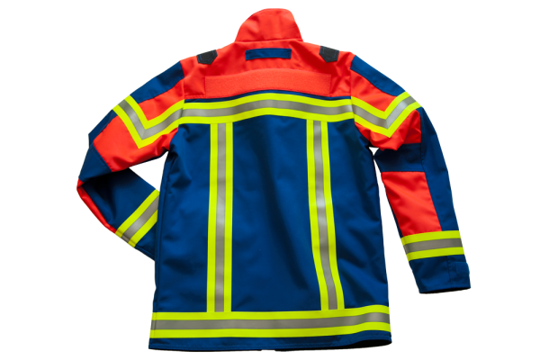 Fire-Kids-Jacke flou. blau/leuchtrot Art. 8275, Kinderjacke mit Reflexstreifen,