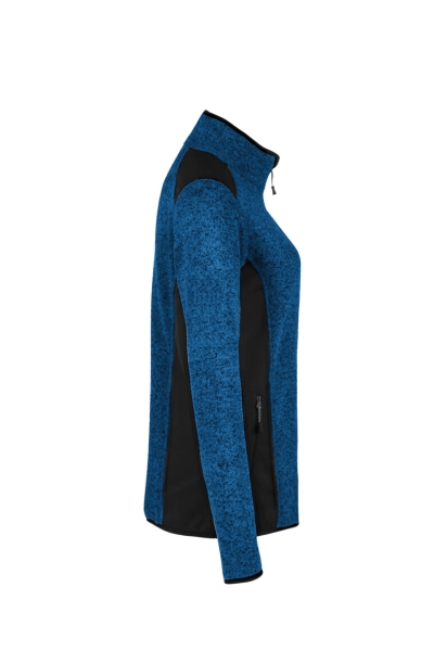 Strickfleece-Jacke, Fleecejacke mit kontrastfarbigem Einsätzen, bestickbare Jacke, Hakro Jacke,