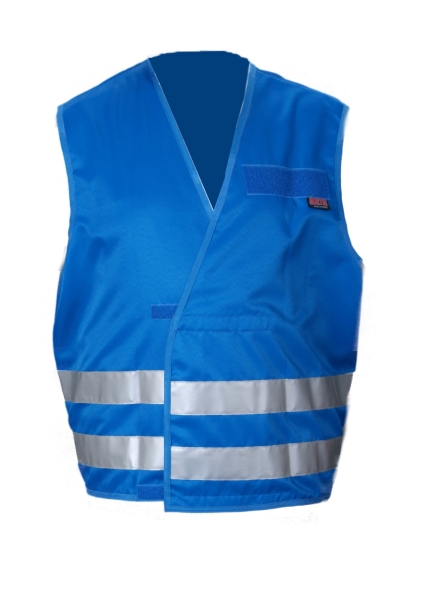 Kennzeichnungsweste fluor. blau, DRK-Überwurfweste, neongblaue Weste mit DRK-Logo, Überwurfweste,