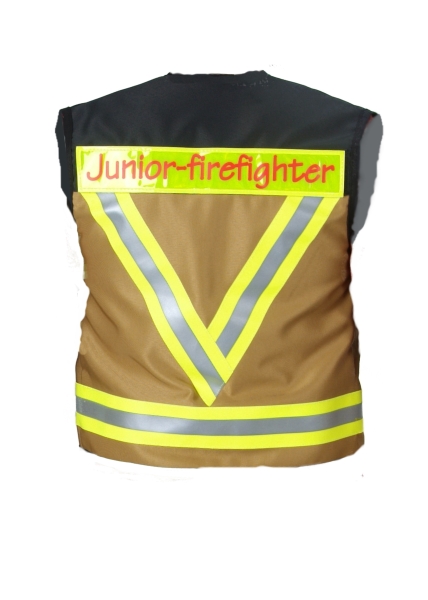 Kiddy-Weste Art. 9930 beige/schwarz, Angebotsartikel, Kinderweste Feuerwehr, Feuerwehr-Kids,