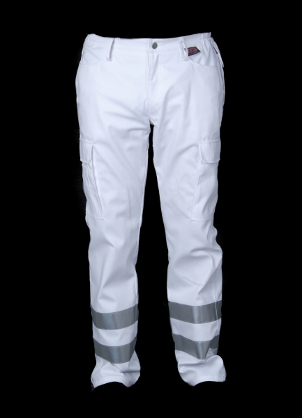 Jeanshose weiß (Stretchmaterial), Art. 8113/S, Rettungsdiensthose, Notarzt-Hose, RD-Hose weiß, Aktionsartikel,