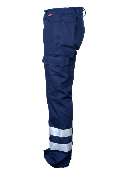 Jeanshose blau (Stretchmaterial) Art. 1092/S, Rettungsdiensthose blau, blaue Hose mit Reflexstreifen,