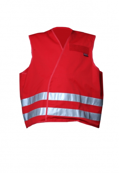 Warnweste dunkelrot Art. 8800, Überwurfweste rot, leichte Kennzeichnungsweste, Weste mit Reflexstreifen,