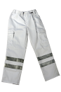 Einsatzhose weiß Art. 8191/S, Rettungsdiensthose, Notarzthose, Hose mit Reflexstreifen, weiße Hose,