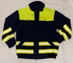 Fahrdienst-Blouson dunkelblau/neongelb, Blousonjacke mit Reflexstreifen, Jacke mit GSG-Streifen,