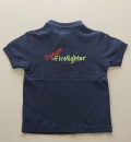Kinder-Poloshirt blau FF, Jugendfeuerwehr, Retter von morgen, Poloshirt für Kinder, Bestickung, Fire-Fighter, Feuerwehrmann,