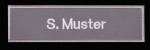 Namensschild grau einzeilig, DRK-Namensschild, Namensschilder selbst gestalten, individuelle Namensschilder, Namensschild gestickt, Namensabzeichen, Namensschilder für Notfallseelsorge,
