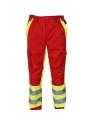 Einsatzhose dunkelrot/neongelb Sommerausführung Art. 7893/2/MG, Rettungsdienst-Hose dunkelrot mit neongelb,