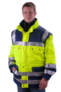 Einsatzanorak "Kelmis", Einsatzjacke neongelb/blau, Warnjacke mit Reflexstreifen,
