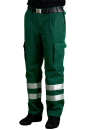 Einsatzhose bottlegreen Art. 8391/S, Hose mit Reflexstreifen, dunkelgrüne Hose,