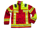 Fire-Kids-Jacke dunkelrot/neongelb Art. 9870, Feuerwehr-Kids, Jacke mit GSG-Streifen, Feuerwehrnachwuchs, Jugendfeuerwehr,