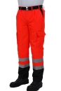 Einsatzhose leuchtrot/schwarz Art. 9202/RK/SW, AKTIONSARTIKEL, Hose leuchtrot/schwarz mit Reflexstreifen